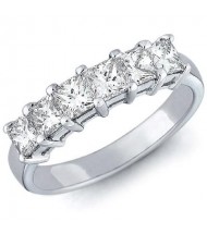 6 Princess Cut Diamond Anniversary Ring,  0.40 ct Each,  2.40 tcw