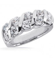 10 Round Cut Diamond Anniversary Ring,  0.25 ct Each,  2.50 tcw