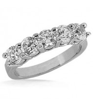  5 Round Cut Diamond Anniversary Ring, 0.35 ct Each, 1.75 tcw 