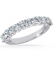 10 Round Cut Diamond Anniversary Ring,  0.10 ct Each,  1.00 tcw