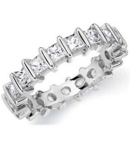  1.25 ct Princess cut Diamond Eternity Band, Bar, 0.05 ct each 