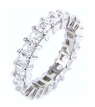  5.13 ct Princess cut Diamond Eternity Wedding Band, 0.27 ct each 