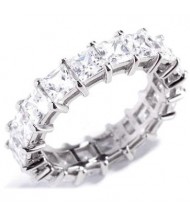  7.20 ct Princess cut Diamond Eternity Wedding Band, 0.40 ct each 