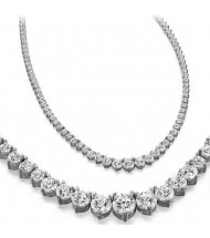  8 ct Round Diamond Graduated Tennis Necklace 3 Prong, 16 Inch 