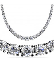  15 ct Round Diamond Graduated Tennis Necklace, 4 Prong, 16 Inch 