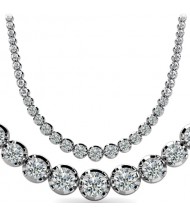  7 ct Round Diamond Graduated Tennis Necklace 4 Prong, 16 Inch 