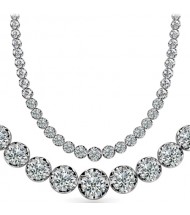  11 ct Round Diamond Graduated Tennis Necklace, 4 Prong, 16 Inch 