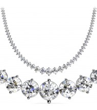  10 ct Round Diamond Graduated Tennis Necklace 2 Prong, 16 Inch 