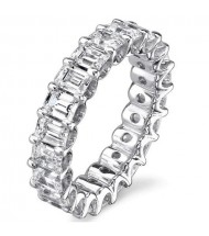  6.65 ct Emerald cut Diamond Eternity Wedding Band, 0.35 ct each, 