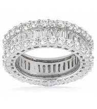  6.38 ct Round cut & Baguette Diamond Eternity Band, Channel 