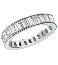 6.12 ct Straight Baguette Cut Diamond Eternity Band,  Channel