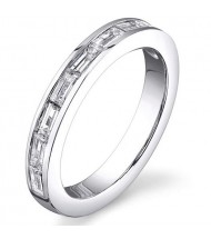 2.10 ct Straight Baguette Cut Diamond Eternity Band,  Channel